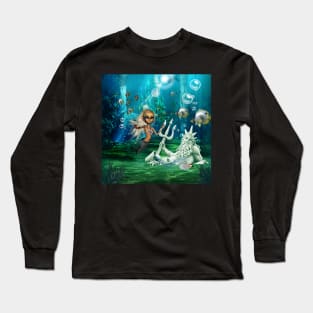 In the depths of the ocean cute mermaid Long Sleeve T-Shirt